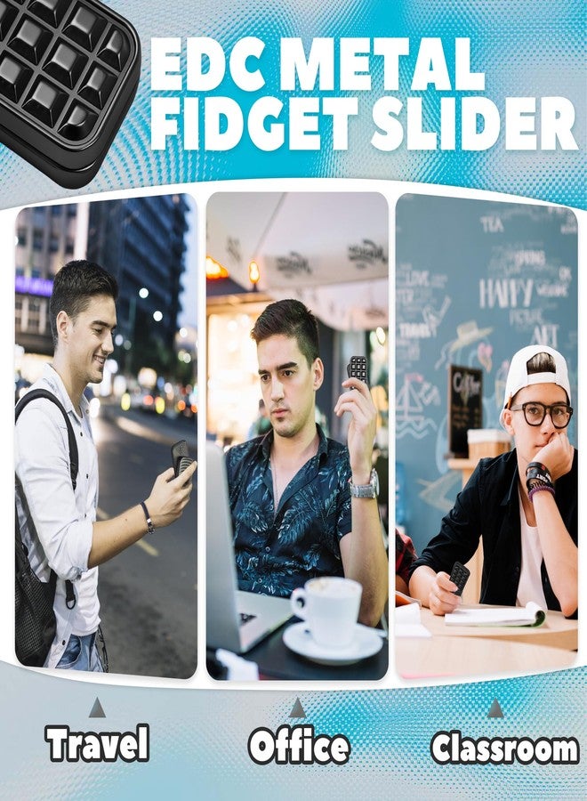 Chilvil Valentines Day Gifts for Him, 3-in-1 Fidget Spinner Toy for Adult Metal Slider Clicker Spinner Magnetic for Office Desk Toy Stress Anxiety Relief ADHD Autism Magnet EDC Cool Gadget Gifts-Fidget Slider - Image 4